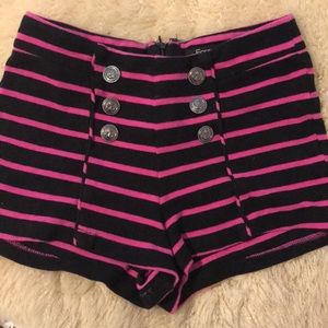 Pink and black sailor style shorts